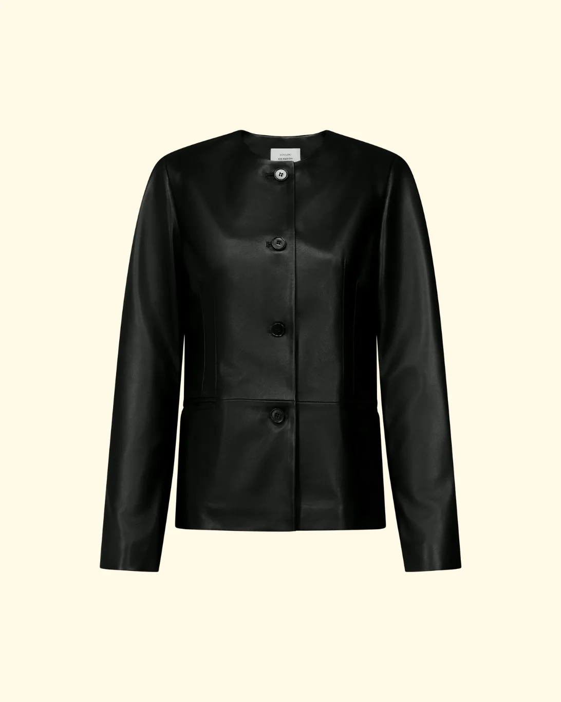 Adea Collarless Jacket | Black