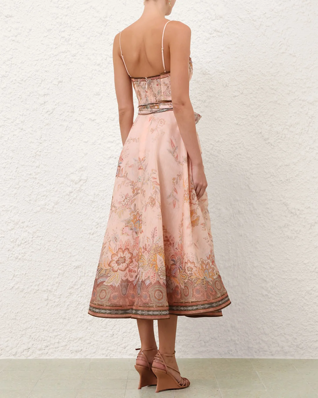 Alchemy Structured Midi Dress | Pink Paisley - Image 5