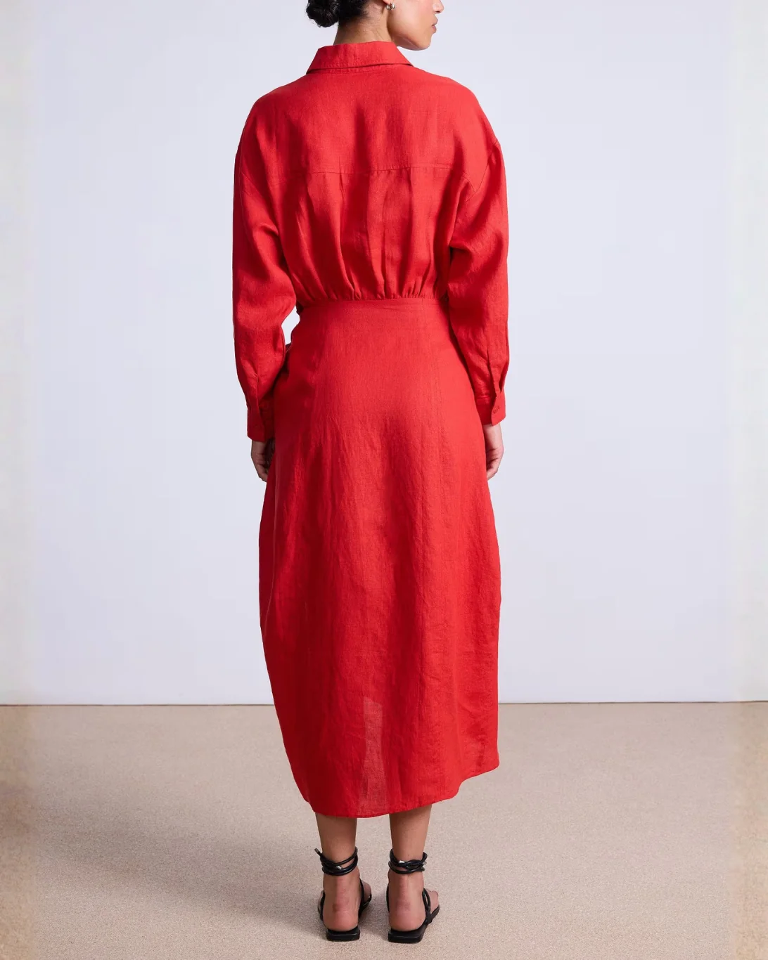 Alessandra Sarong Shirt Dress | Racing Red - Image 3