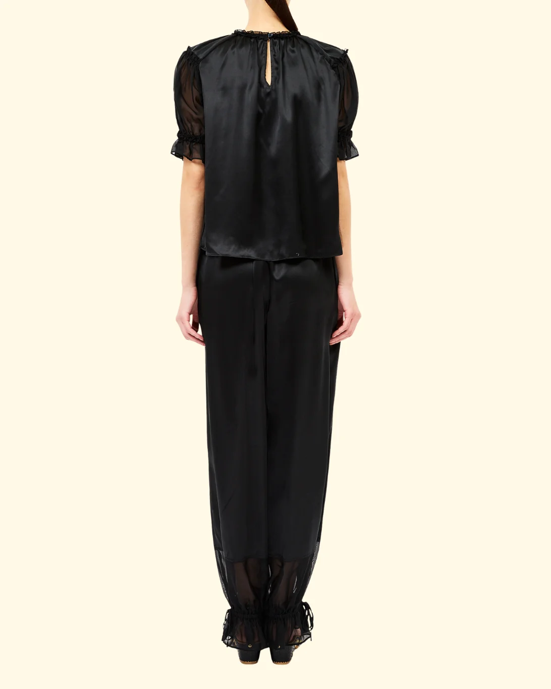 Alina SS Silk Top | Noir - Image 3