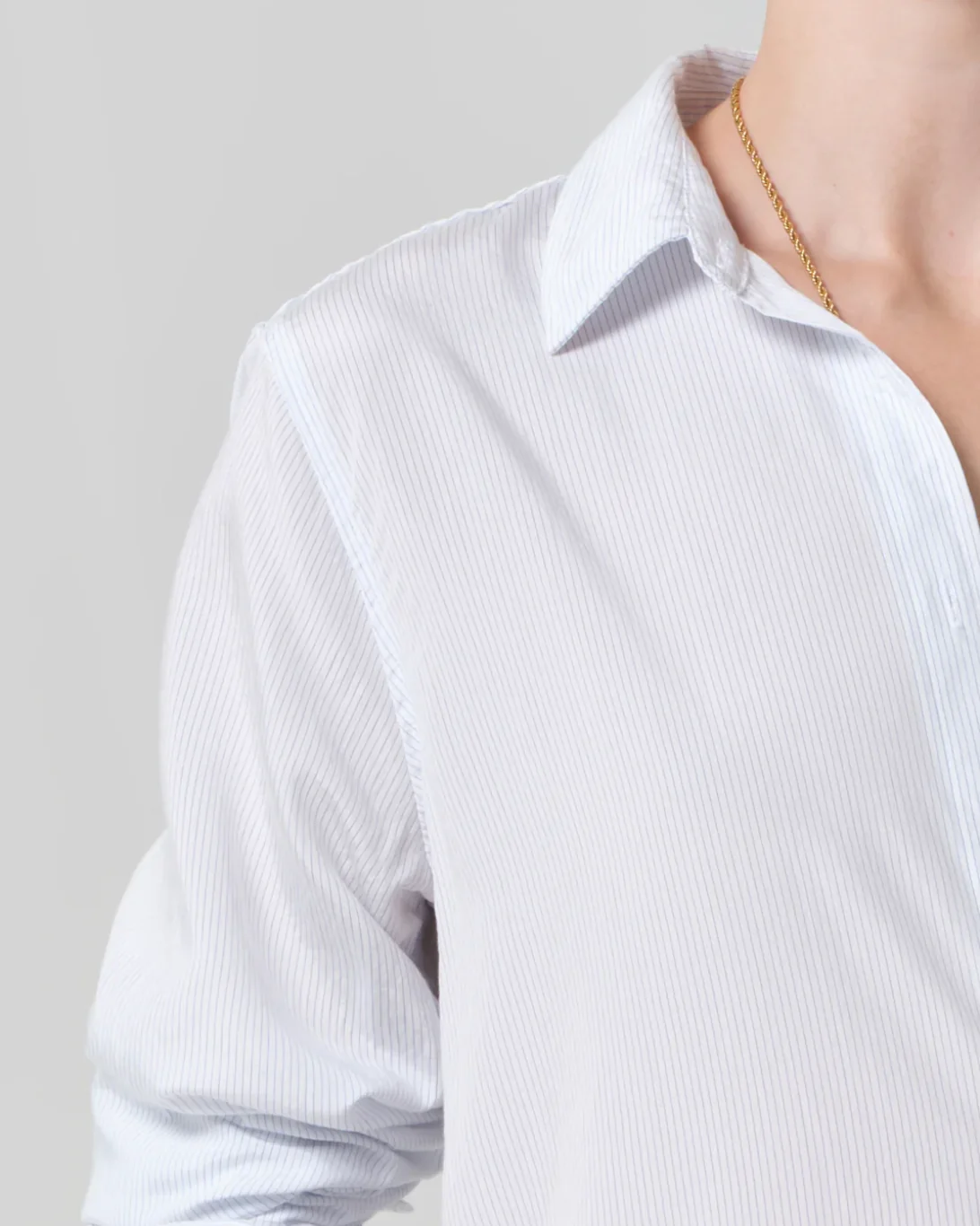 Avni Slim Shirt | Blue Micro Stripe - Image 4
