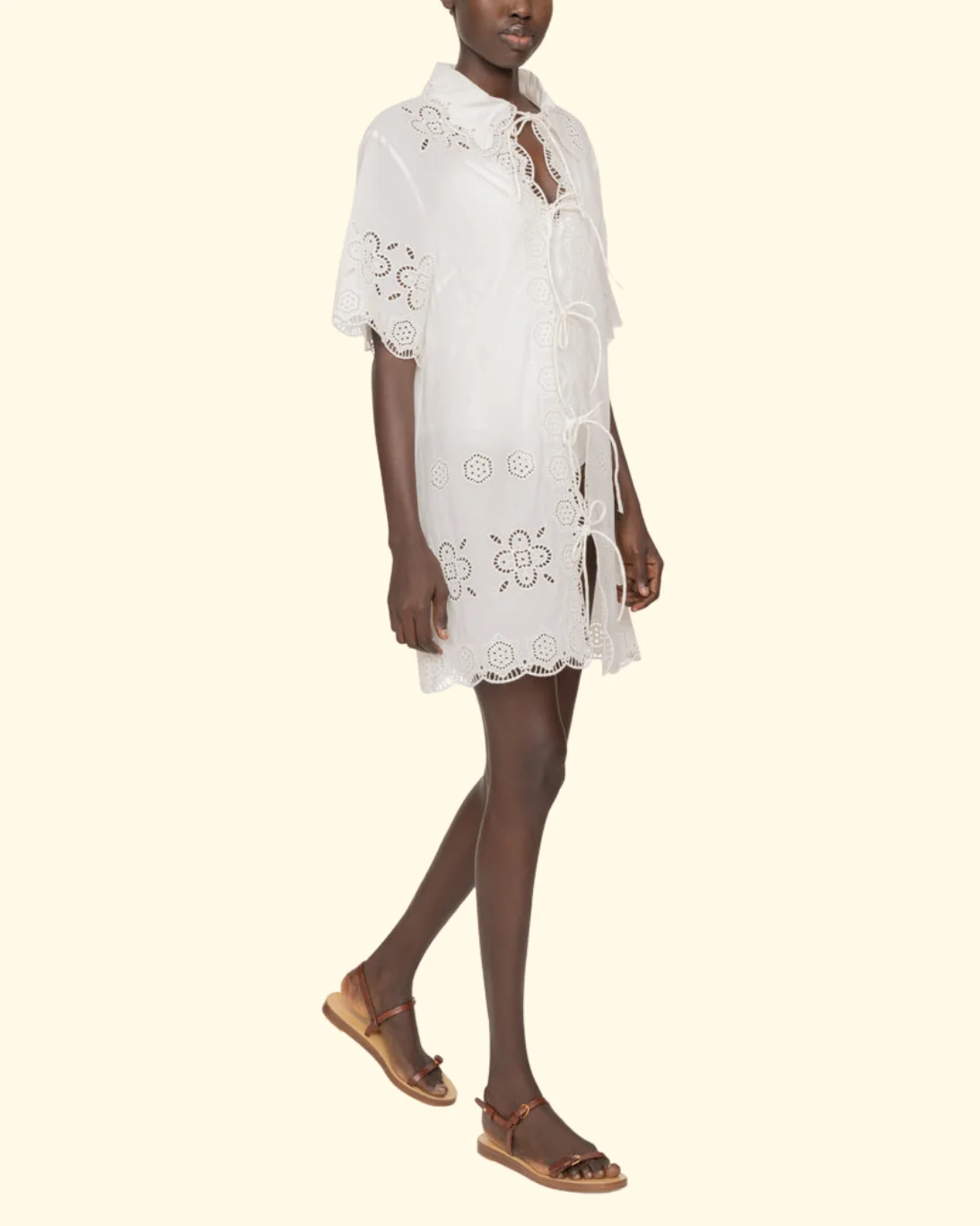 Babette Eyelet Swim Coverup | White - Image 2