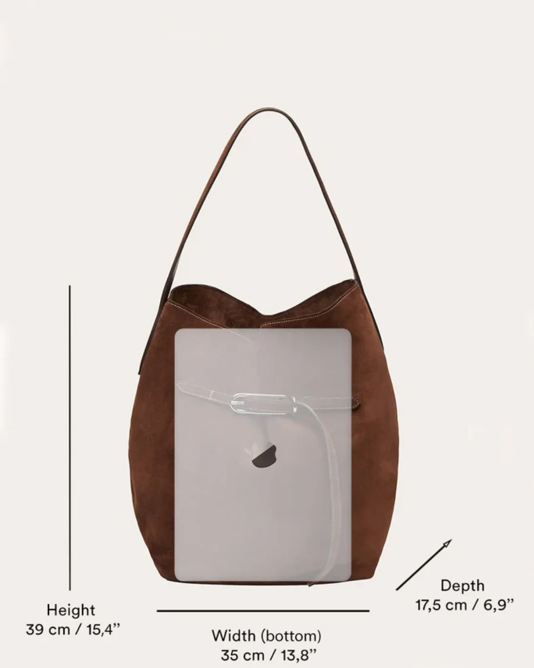 Belted Bucket Bag Large | Saddle Brown - Image 3