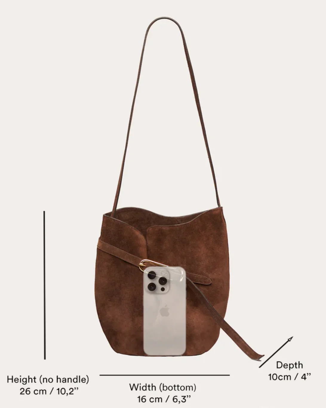 Belted Bucket Bag | Saddle Brown - Image 3