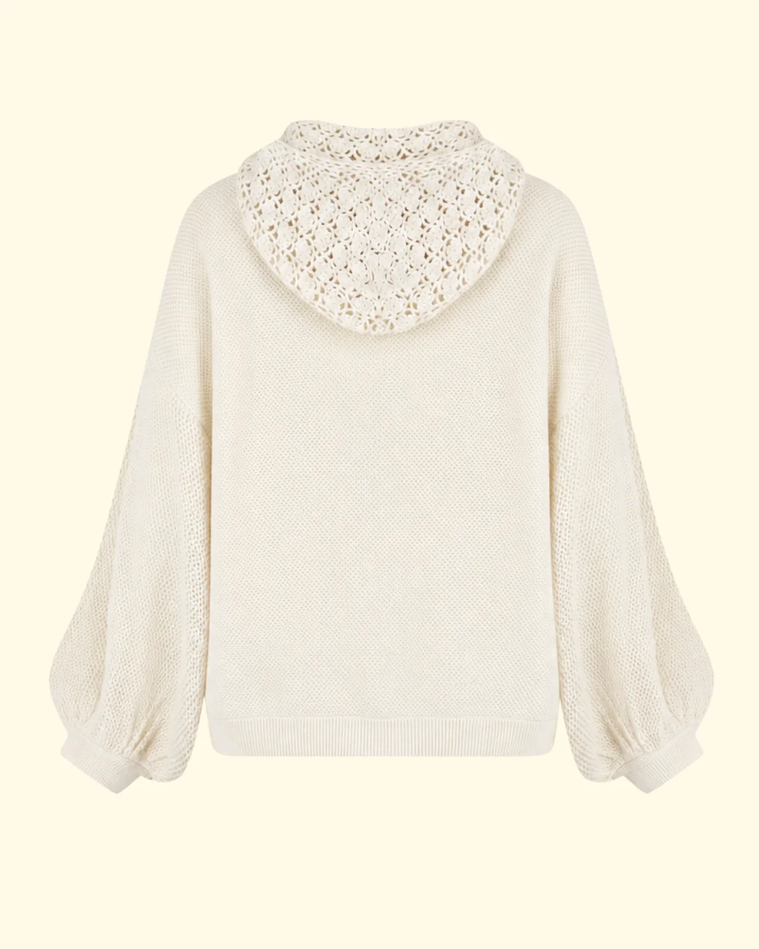 Bonnie Crochet Hood Jumper | Cream