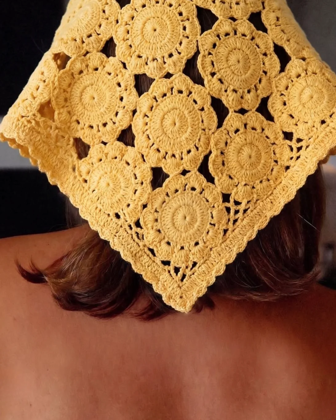Bowie Maize Crochet Bandana | Light Yellow - Image 2