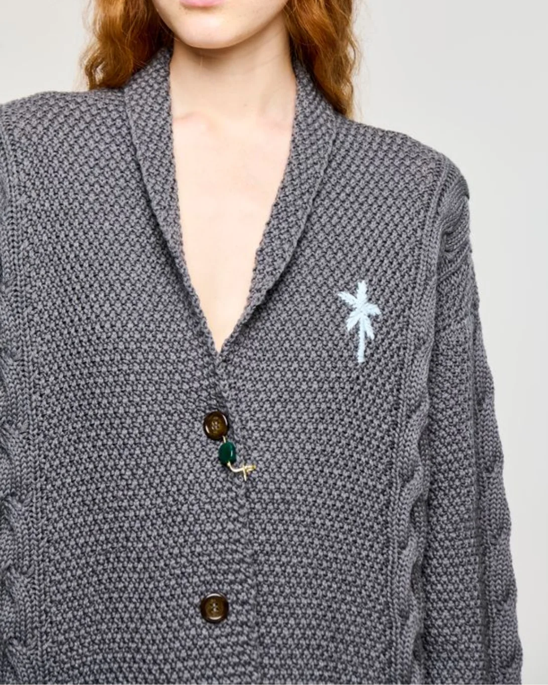 Braid Cardigan | Grey - Image 2