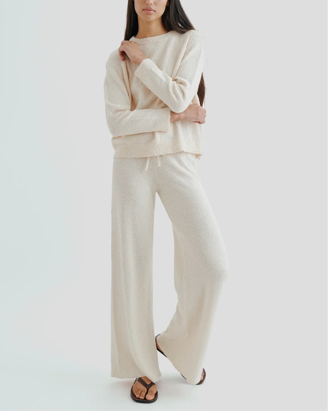 Calla Boucle Cotton Pants | Ecru - Image 3