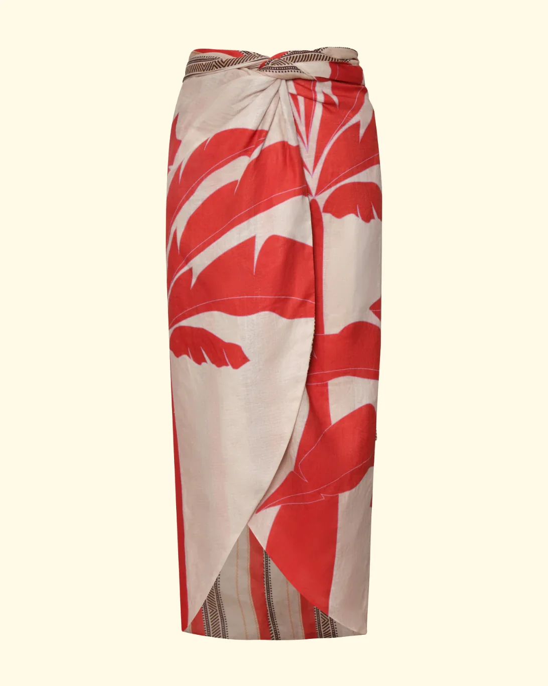 Capurgana Linen Wrap Skirt | Orange Palms