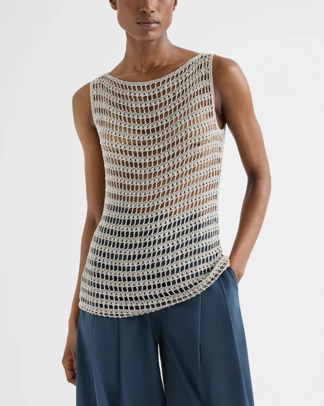 Cleo Sleeveless Tank | Sandshell - Image 2