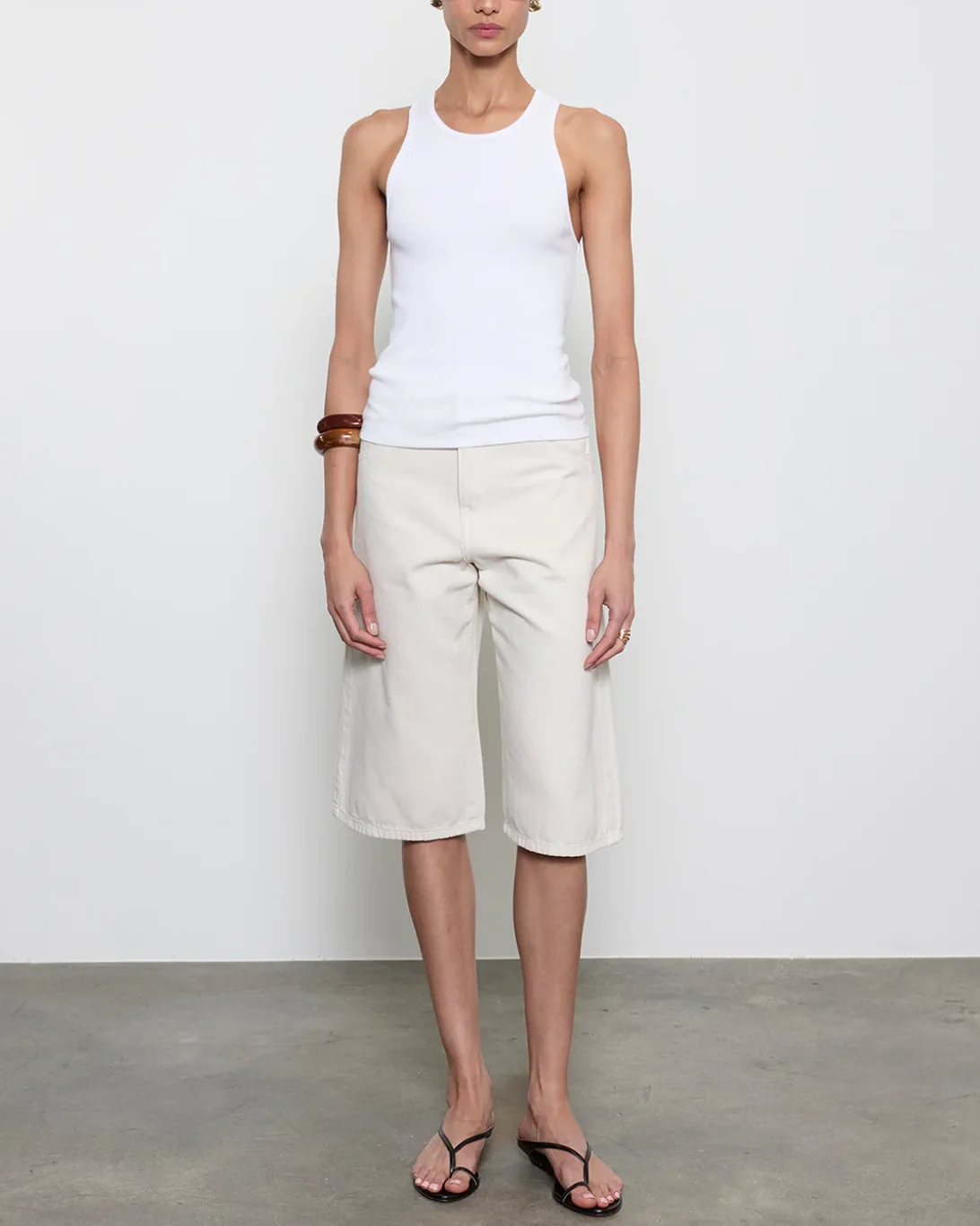 Cotton Rib Boy Tank | White