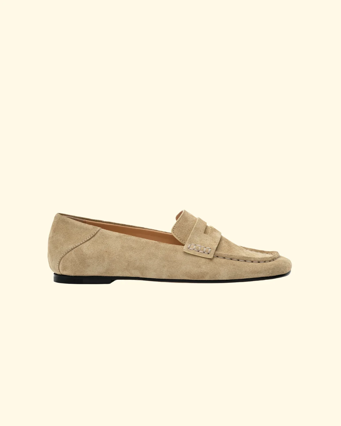 Drew Loafer w/ Penny Strap | Oat Suede