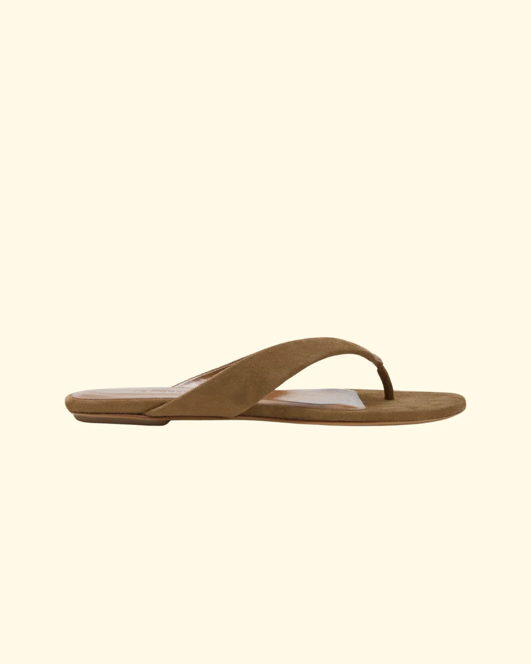 Flat Thong Sandal | Taupe Suede