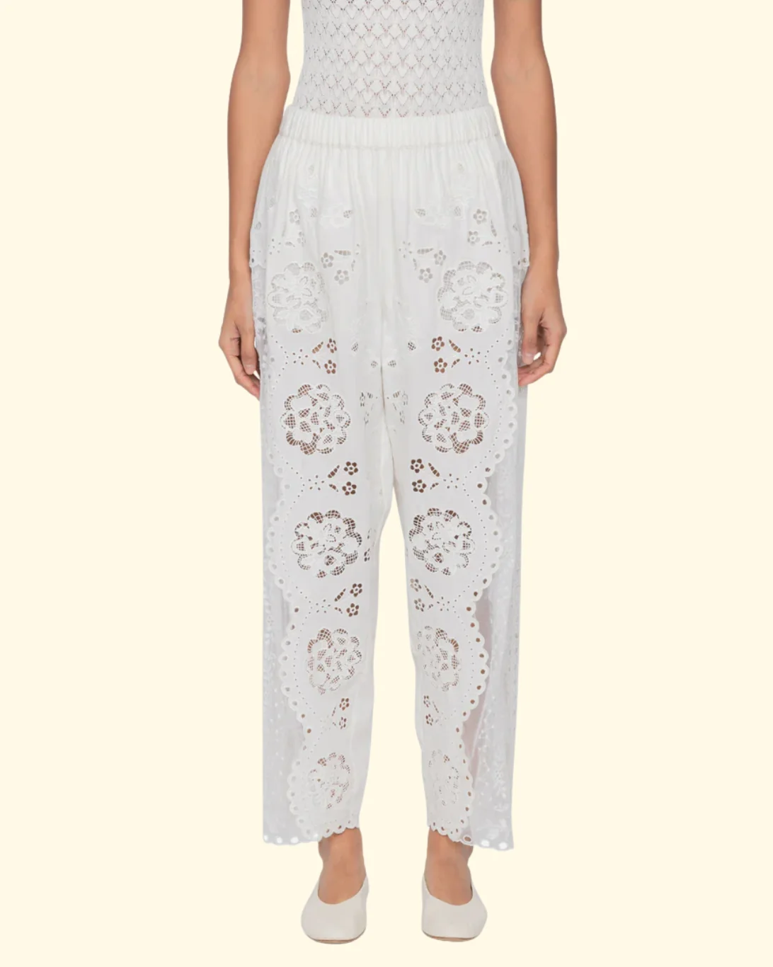 Gardener Emb Pants | White - Image 2