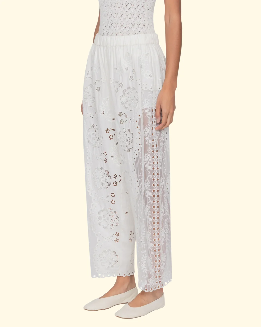 Gardener Emb Pants | White - Image 3