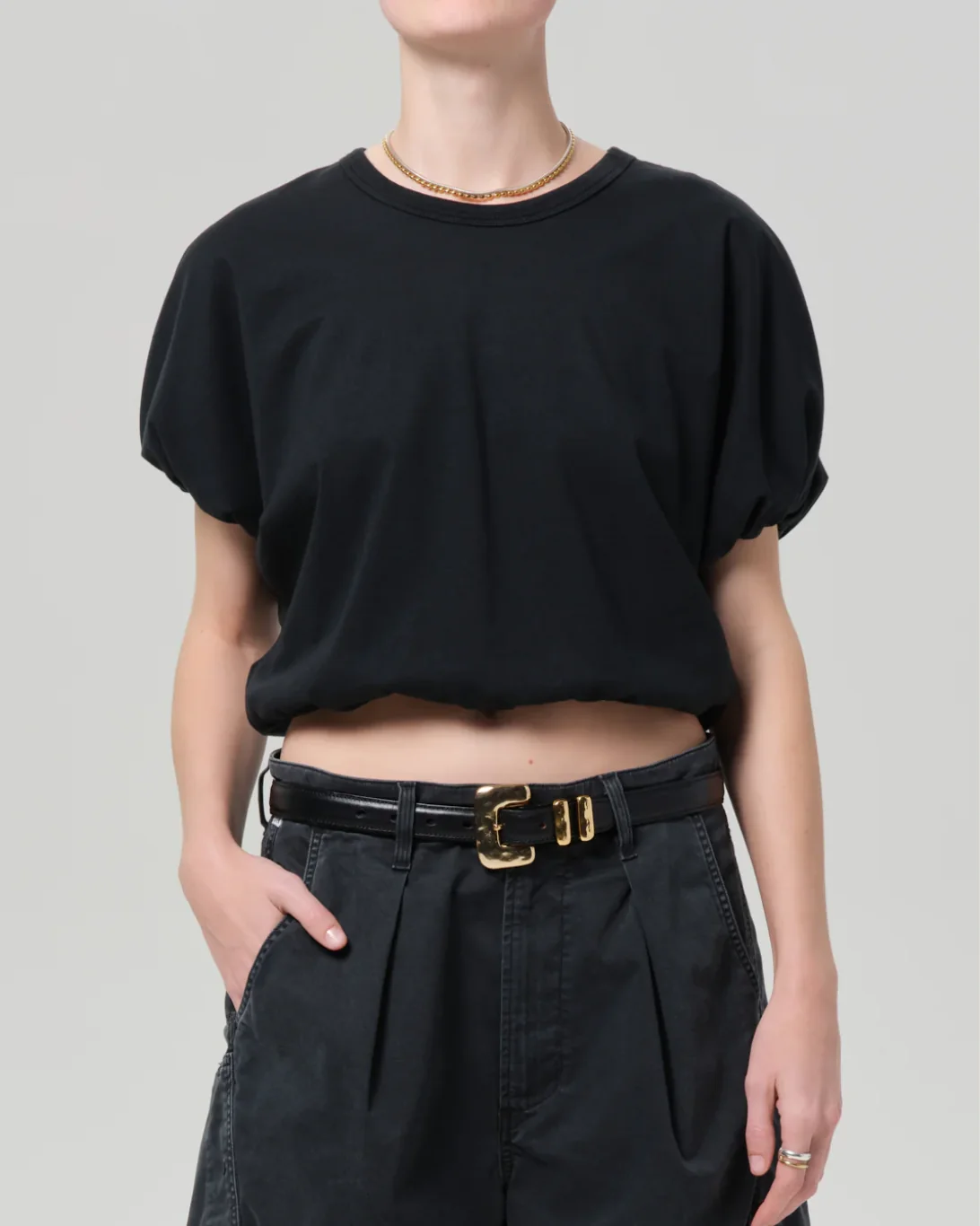 Gia Bubble Tee | Washed Black - Image 2