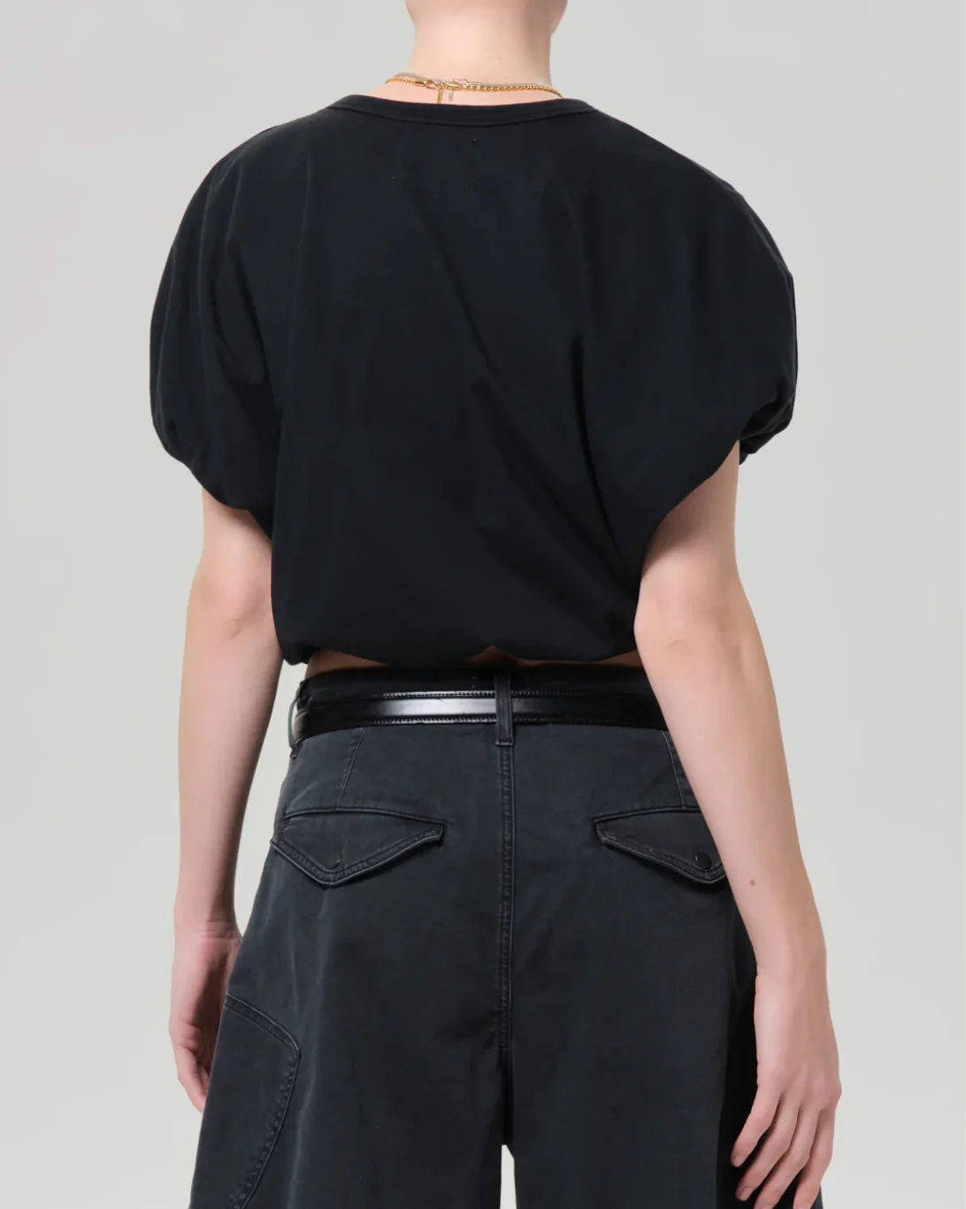 Gia Bubble Tee | Washed Black - Image 3