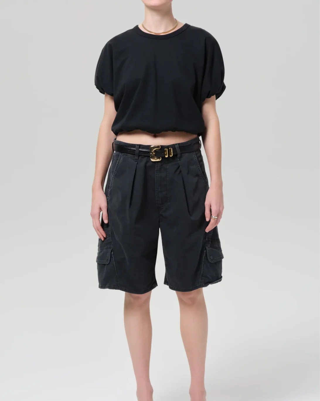 Gia Bubble Tee | Washed Black - Image 6