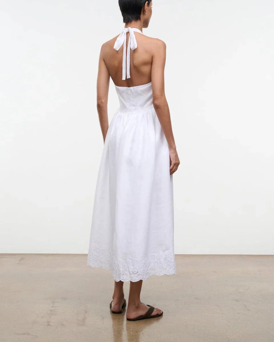 Grazia Linen Dress | White - Image 3