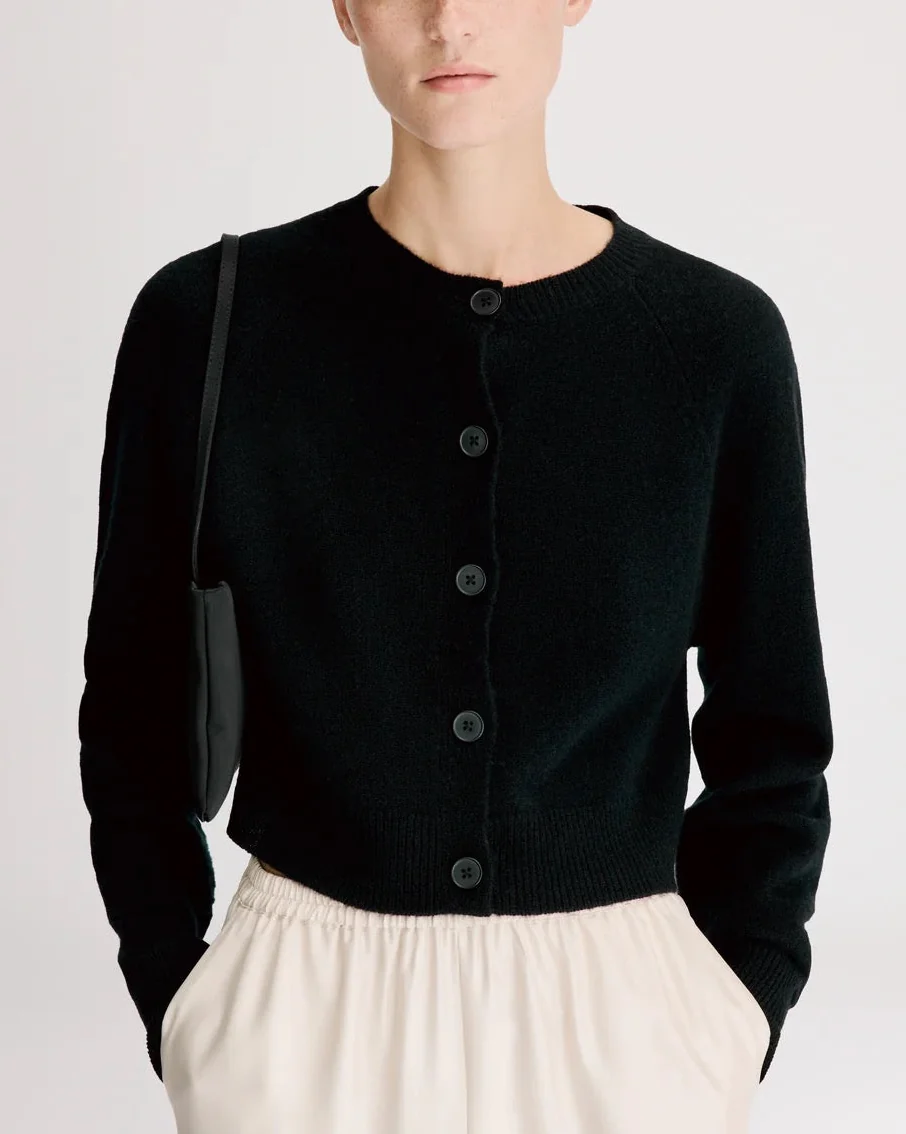 Heike Cropped Cardigan | Black - Image 2