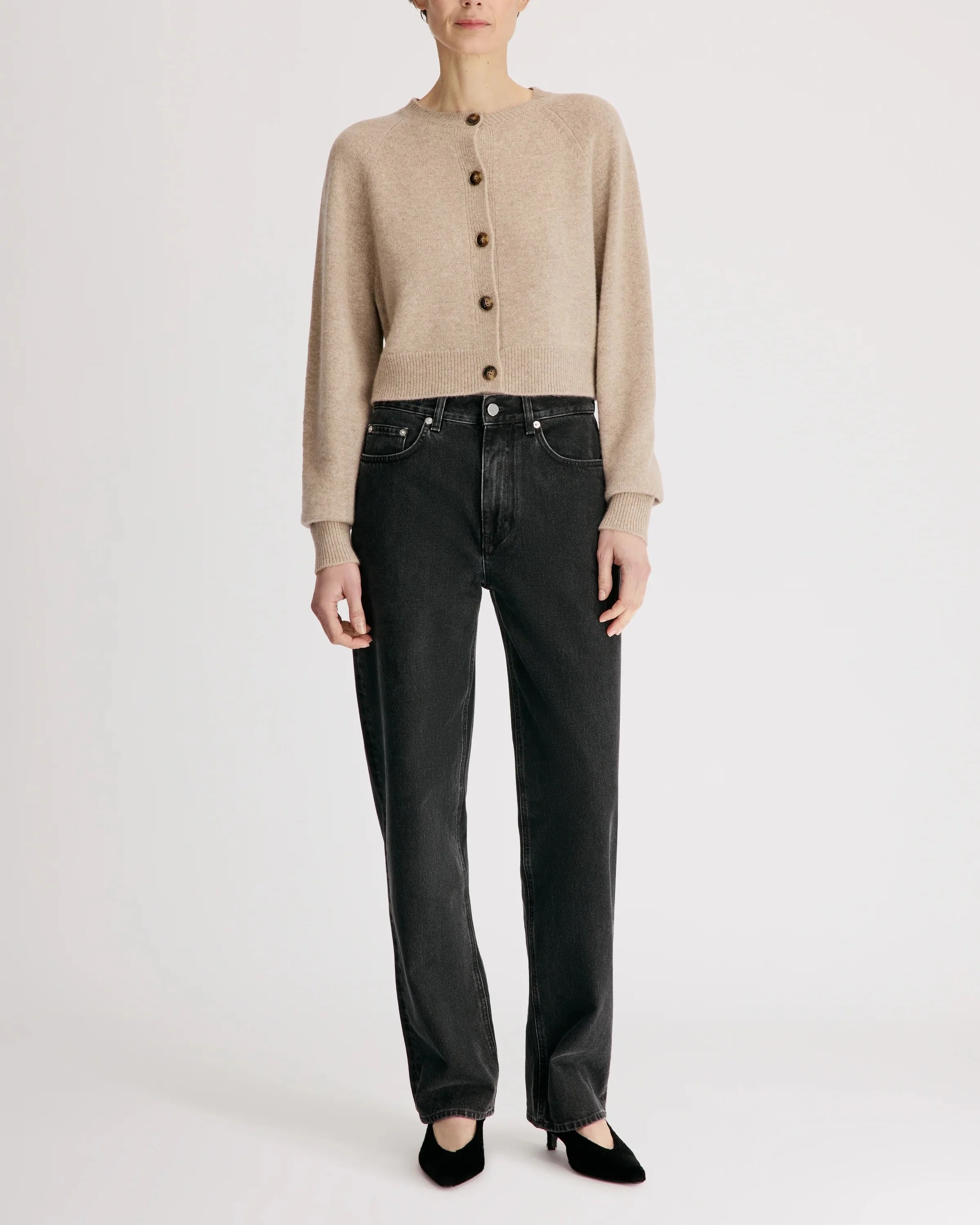 Heike Cropped Cardigan | Coast Beige - Image 2