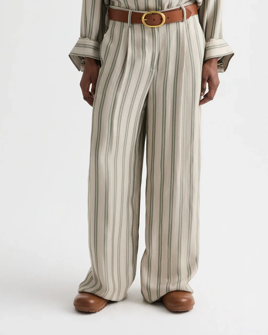 Hudson St Pant | Ivory/ Green - Image 2