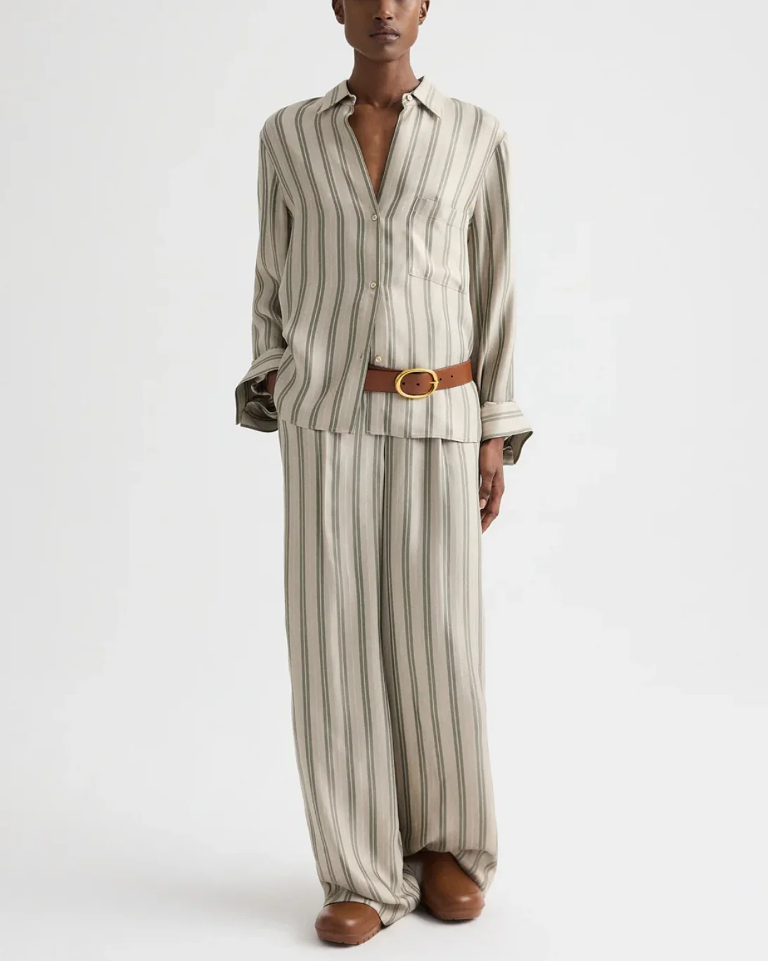 Hudson St Pant | Ivory/ Green - Image 3