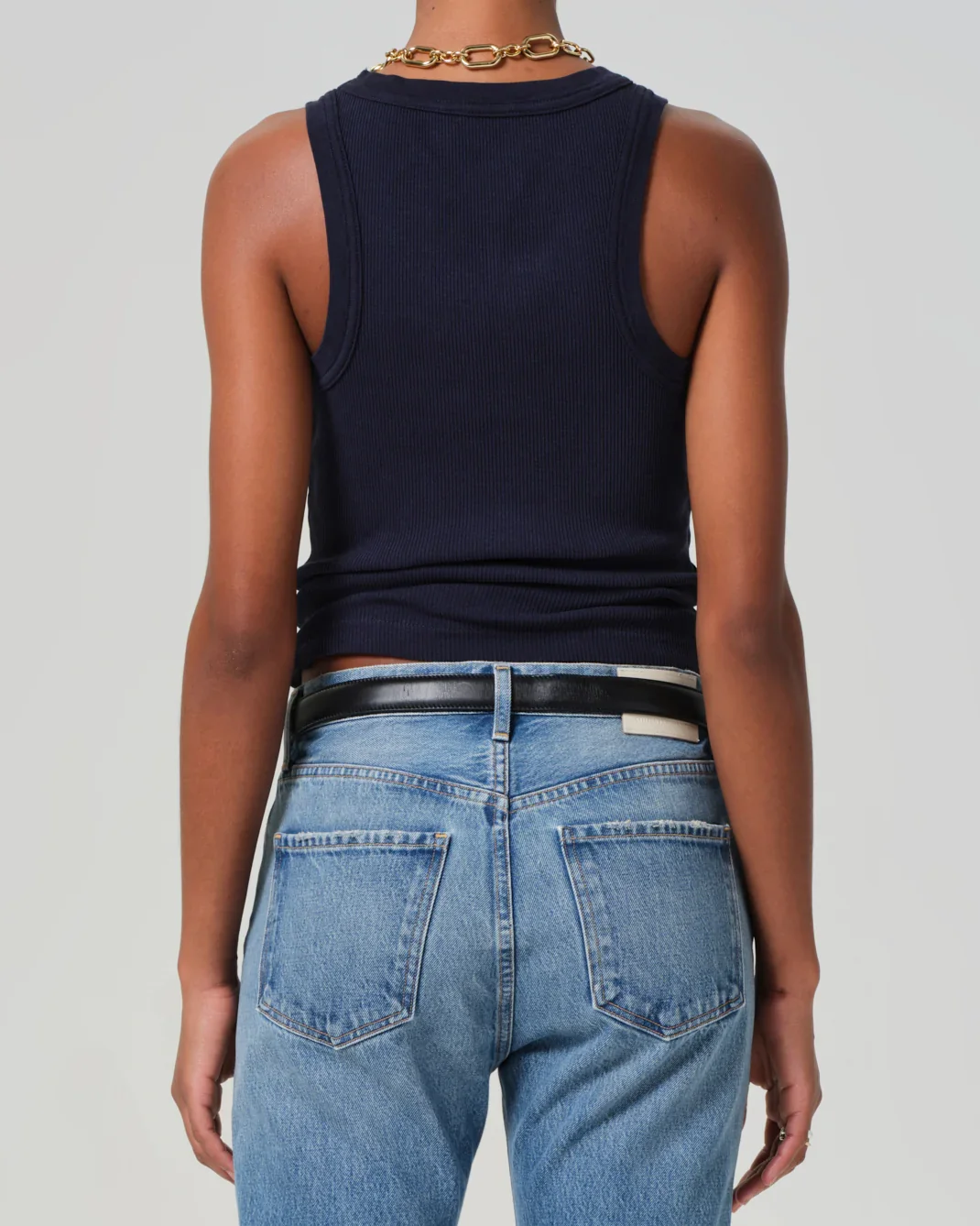 Isabel Rib Tank | Navy - Image 3