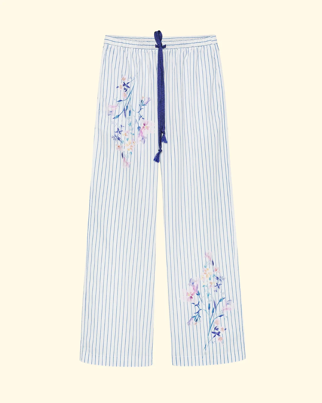 Print Popline Drawstring Pant | Le Bouquet