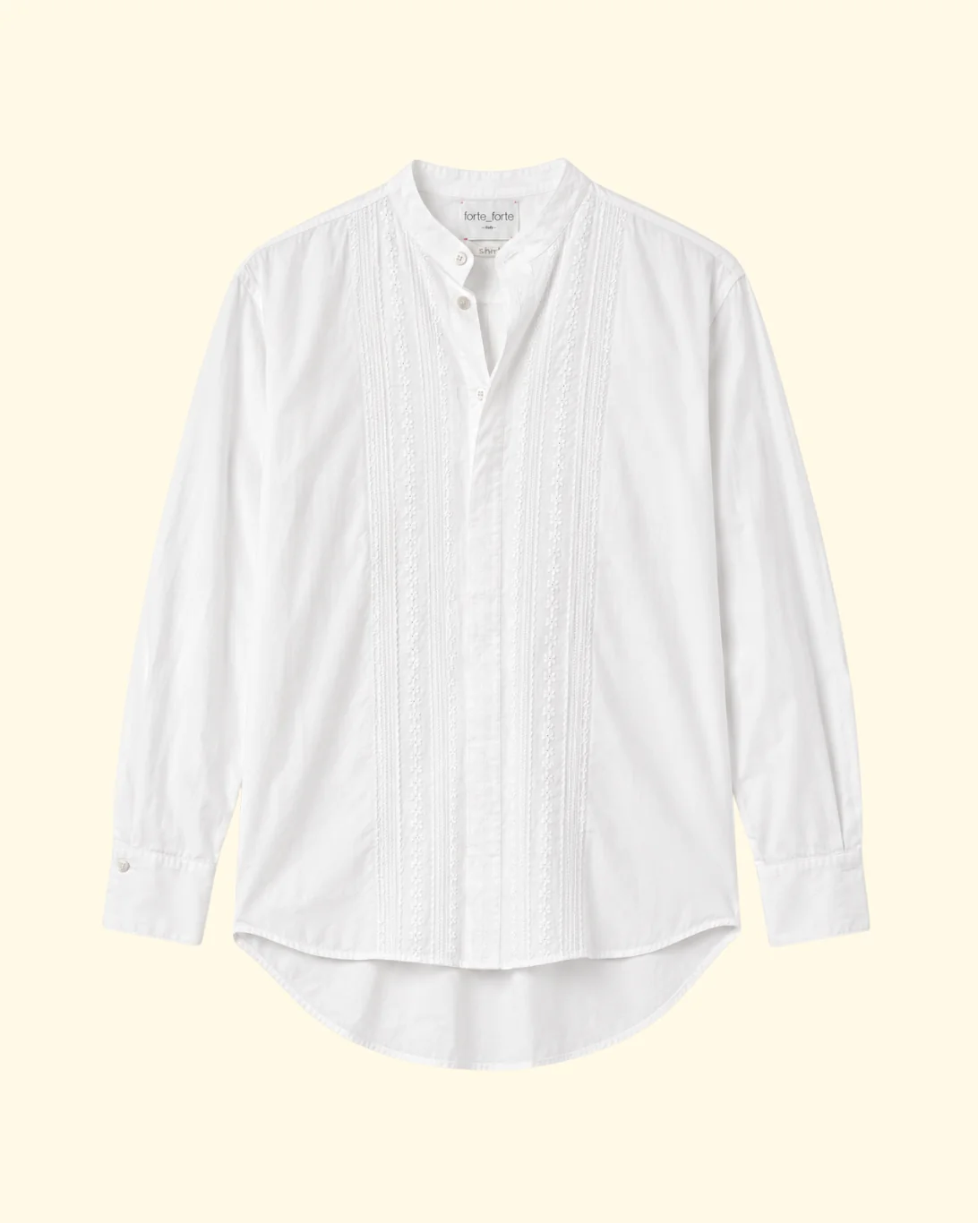 "Les Fleurs" Embroidery Popline Shirt | Crystal