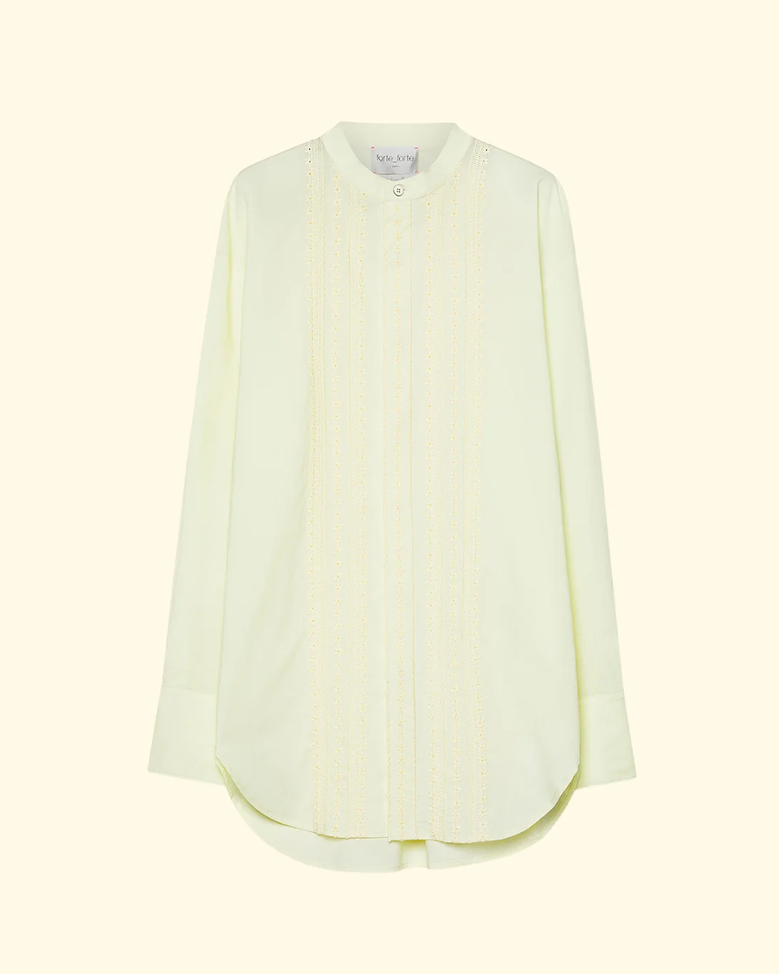 "Les Fleurs" Embroidery Popline Shirt | Light