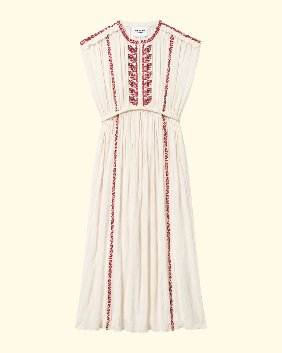 Liviane Dress | Beige/Red
