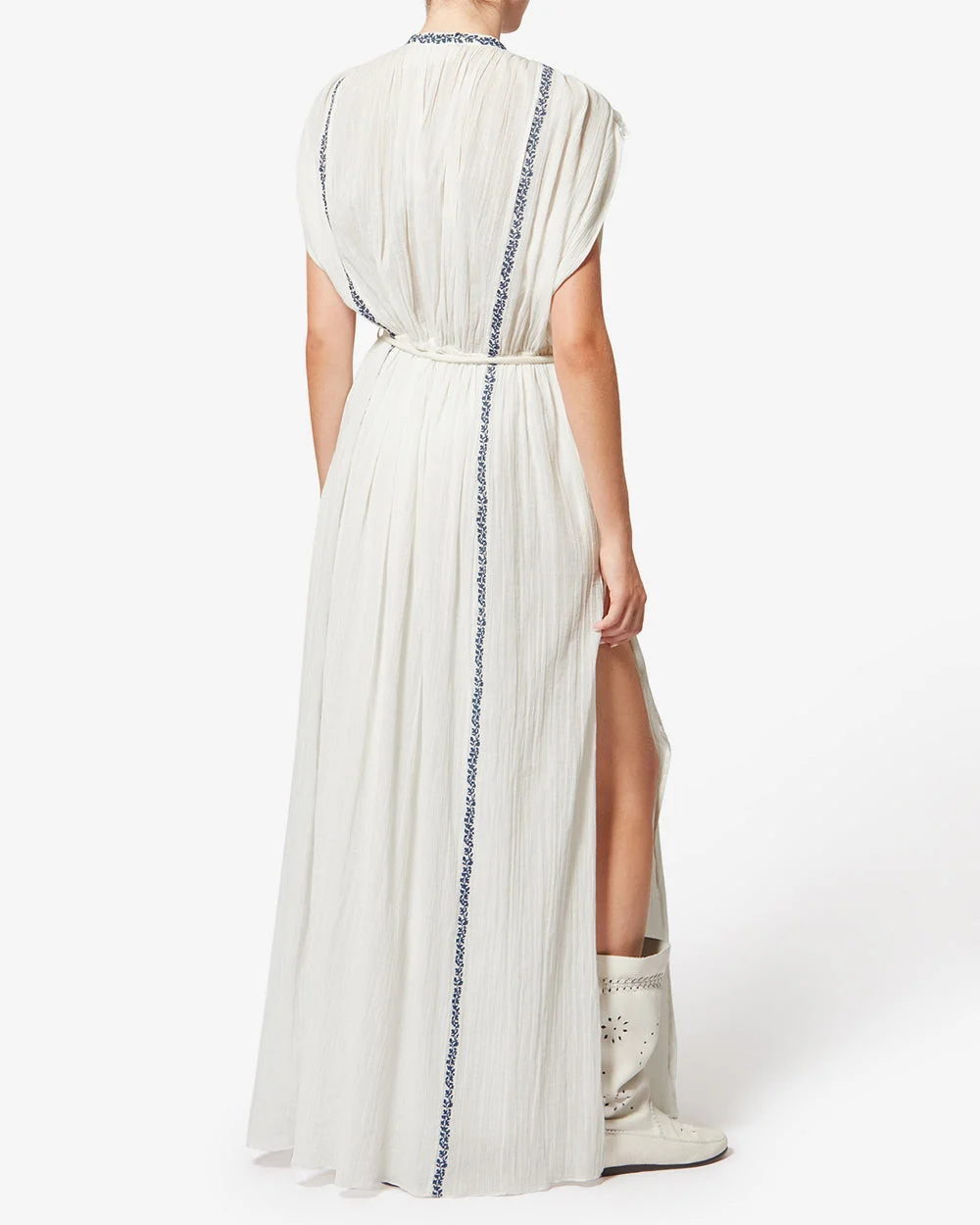 Liviane Dress | Ecru/Blue - Image 2