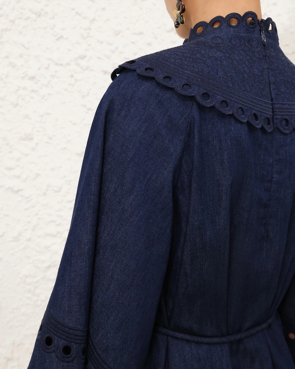 Mahon Broderie Denim Mini | Ink - Image 5