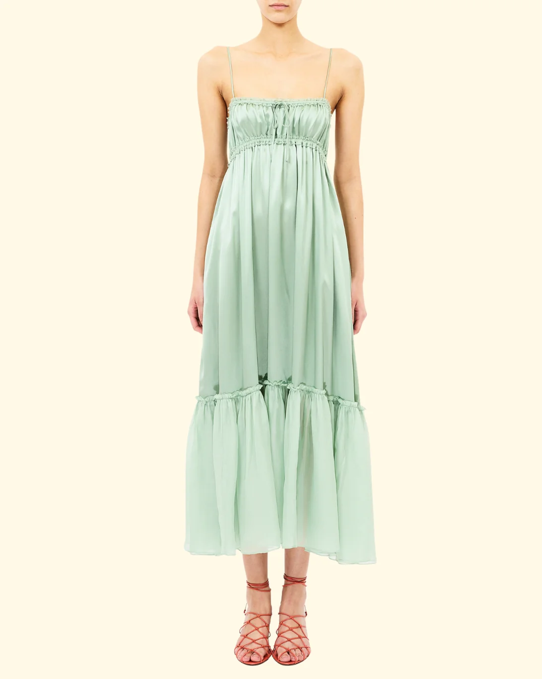 Marielle Cami Silk Dress | Celadon - Image 2