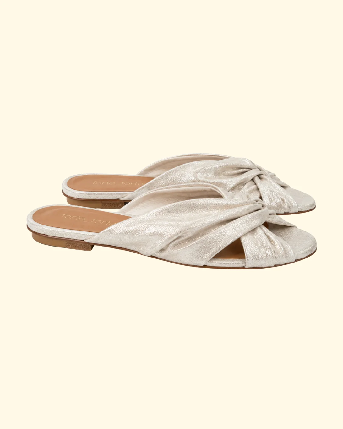 Metal Heel Laminated Leather Sabot | Platino - Image 2