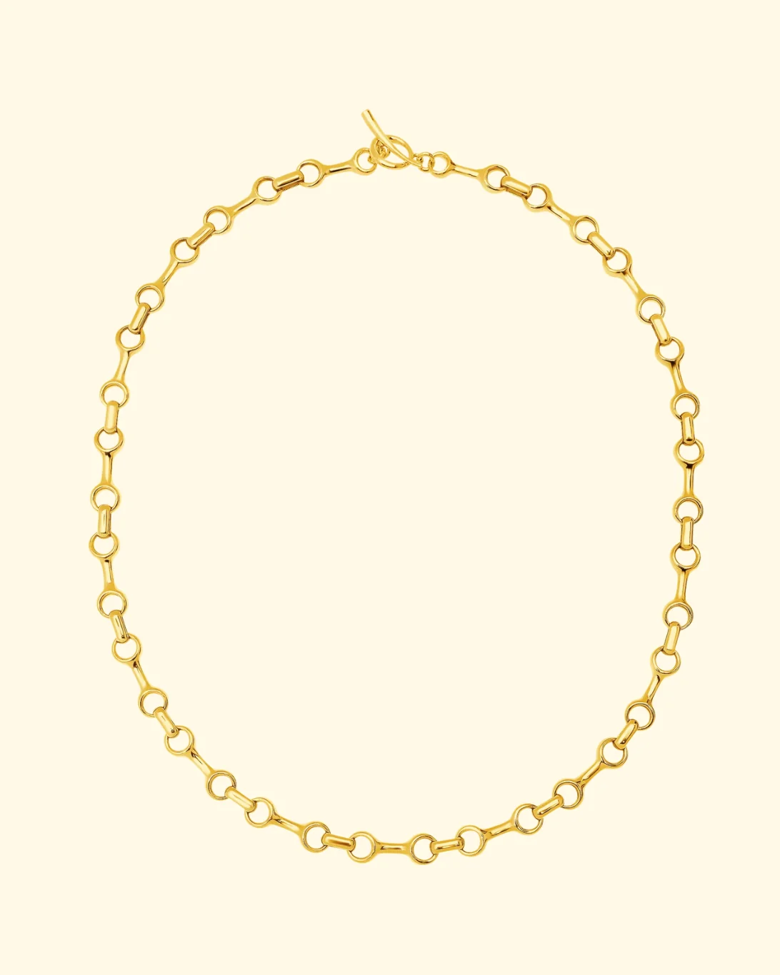 15mm Mini Double Beam Chain Necklace | Yellow Gold Plated - Image 3
