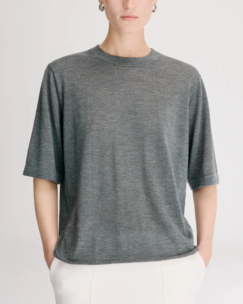 Nala LDS Short Sleeve Top | Anthracite Melange - Image 4