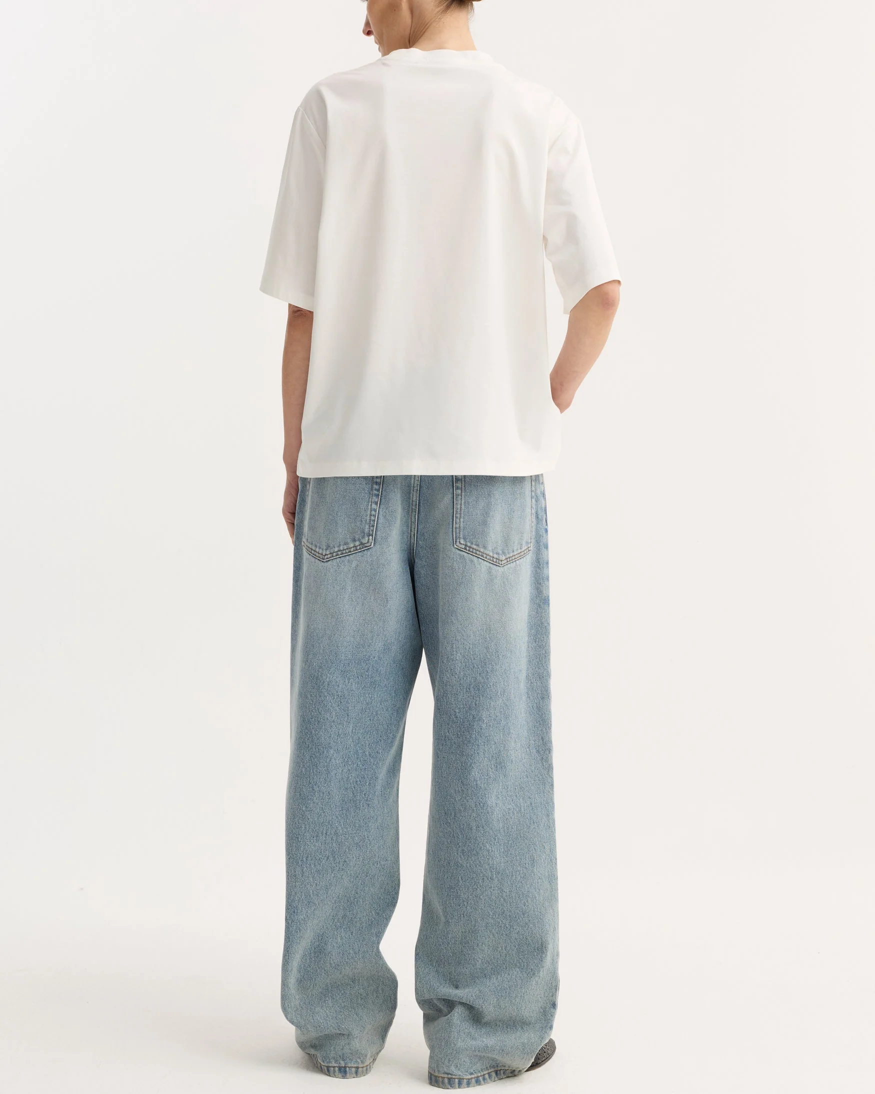 Oversized Cotton Silk T-Shirt | Off White - Image 3