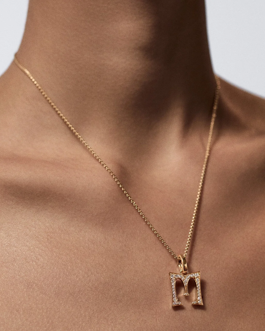 Paved Big Letter Pendant | M - Image 2