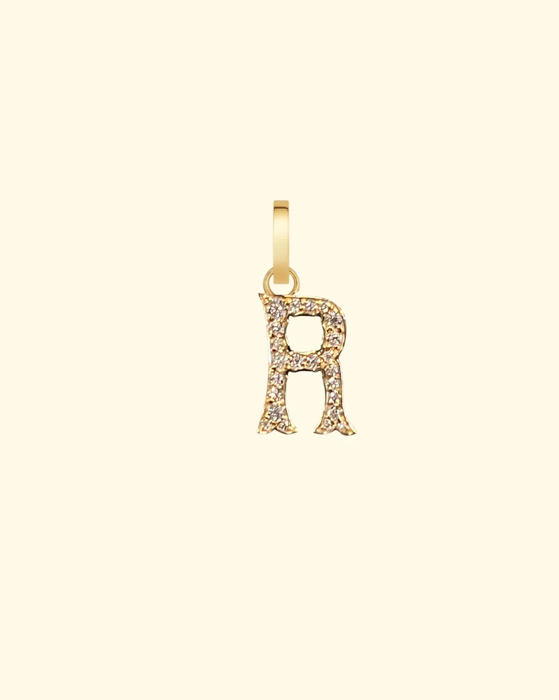 Paved Big Letter Pendant | R