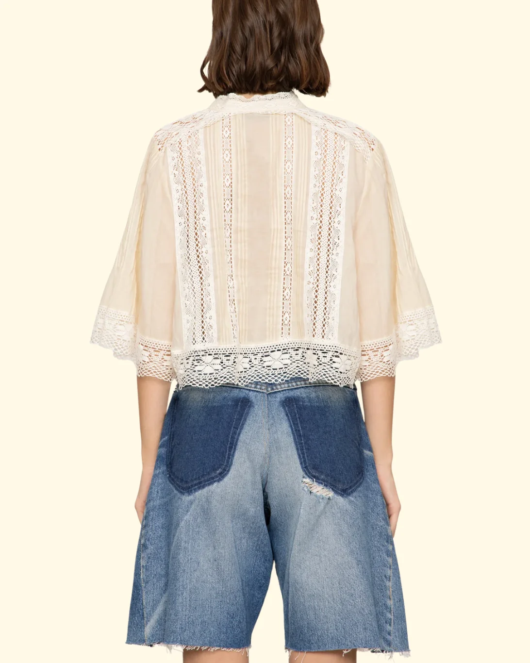 Pippa Solid S/Slv Top | Cream - Image 2