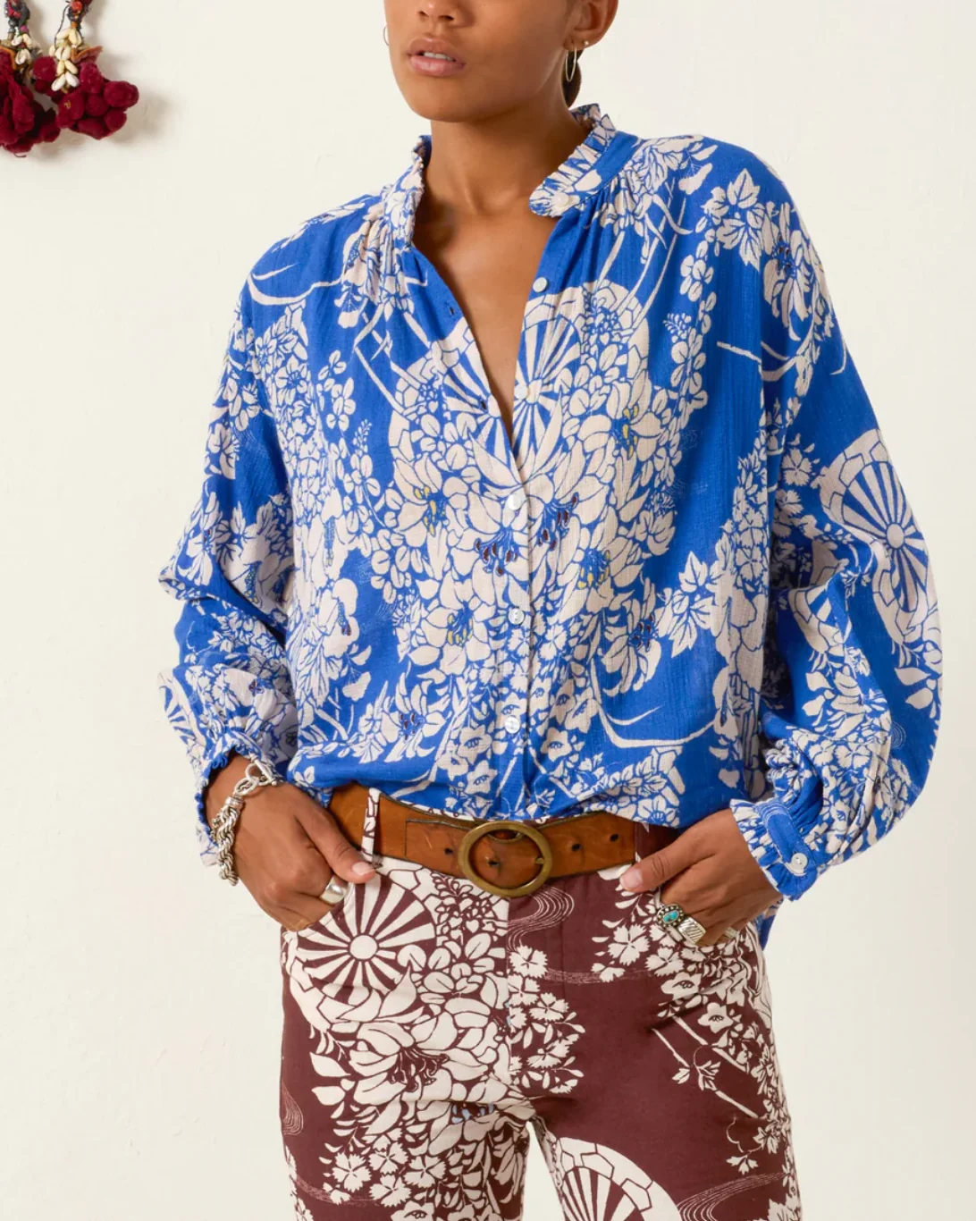 Poet Royal Spoke Blouse | Medium Blue
