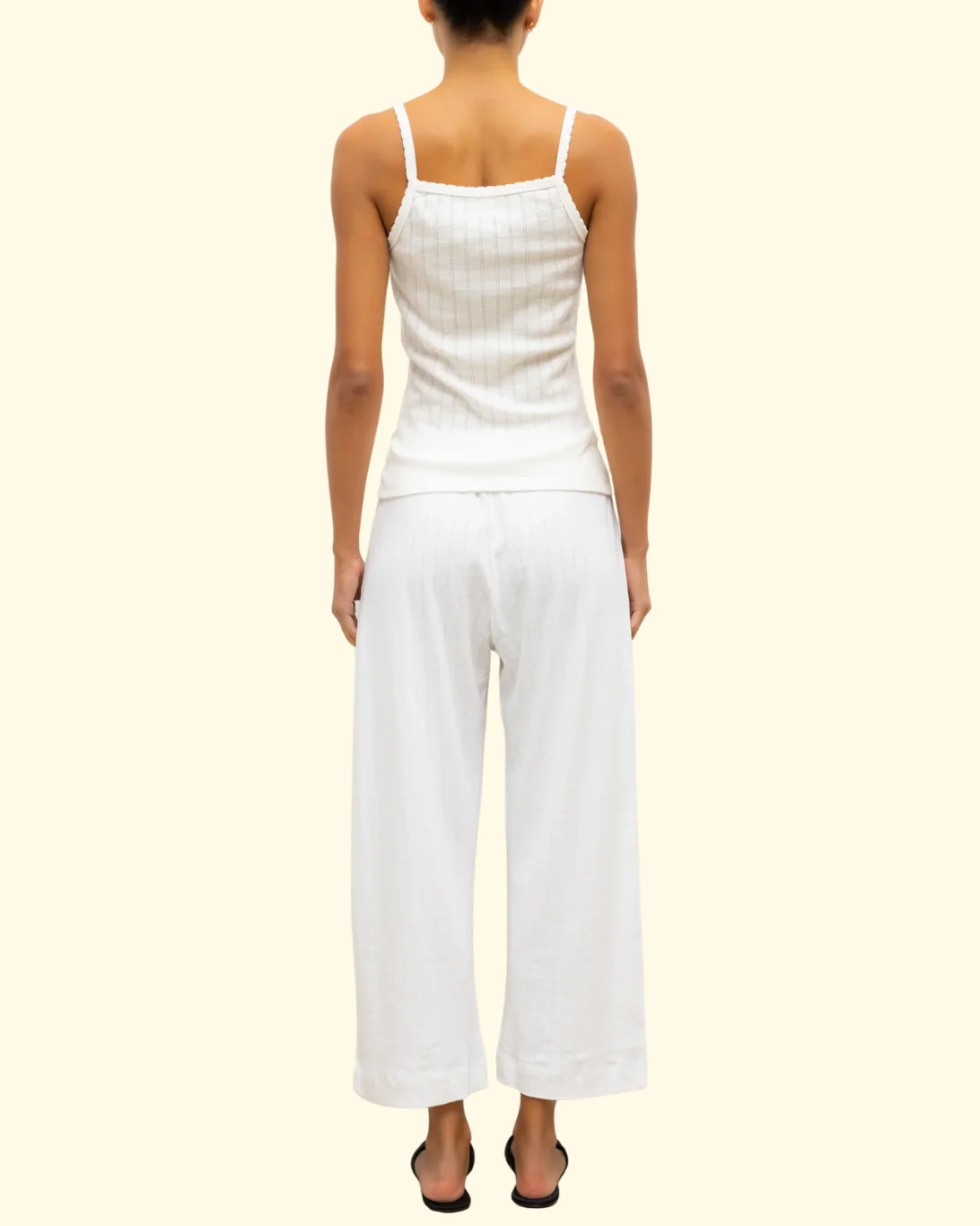 Pointelle Classic Tank Top | White - Image 4