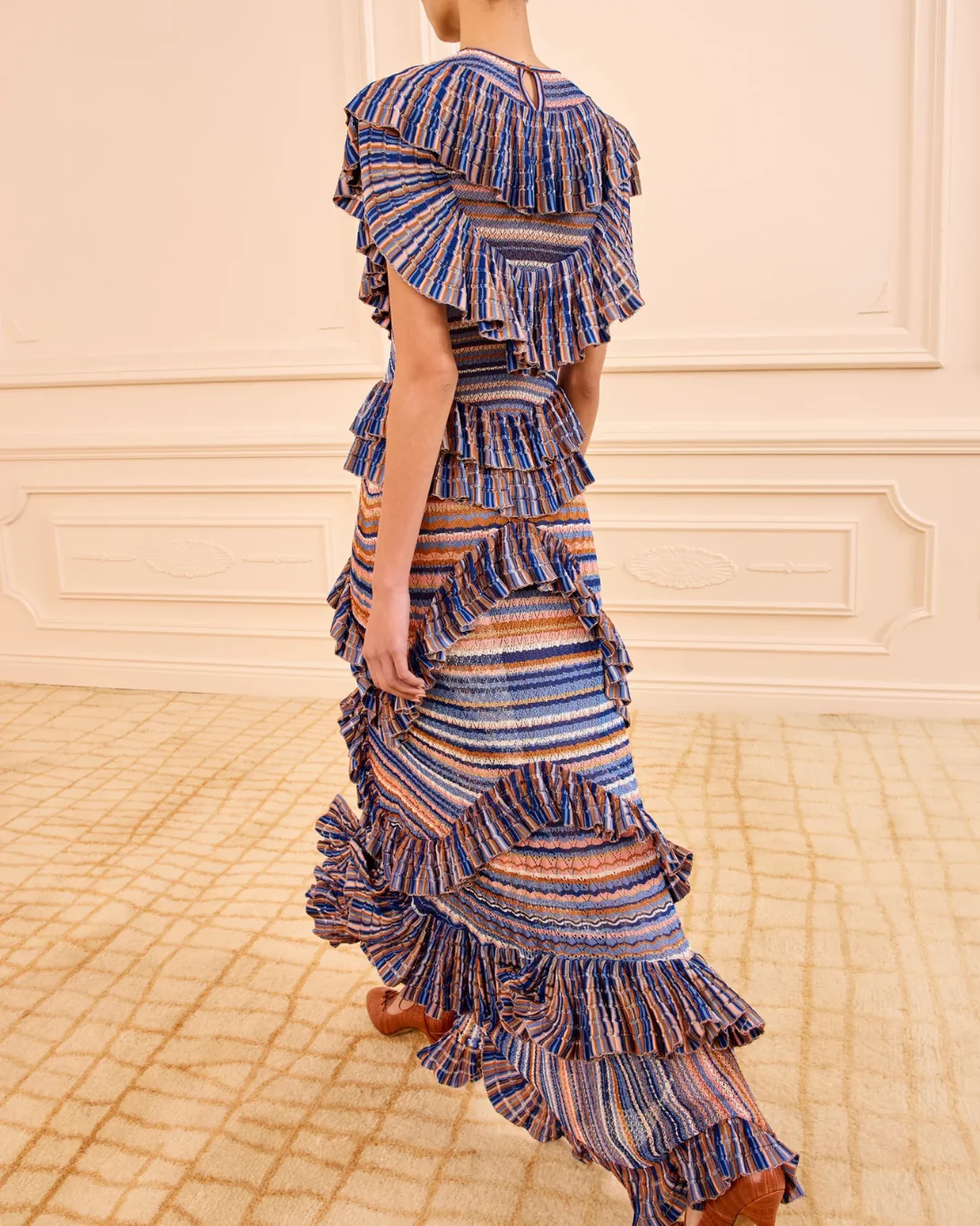 Raina Ruffle Knit Dress | Sunset - Image 4