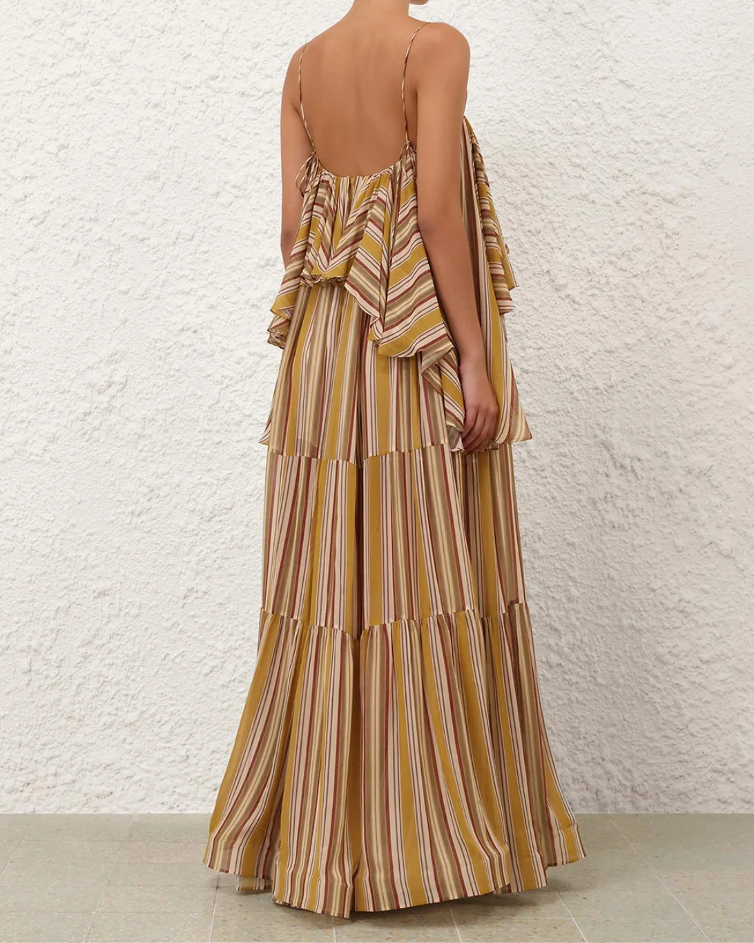 Rebellion Bohemian Slip Dress | Mustard Stripe - Image 3