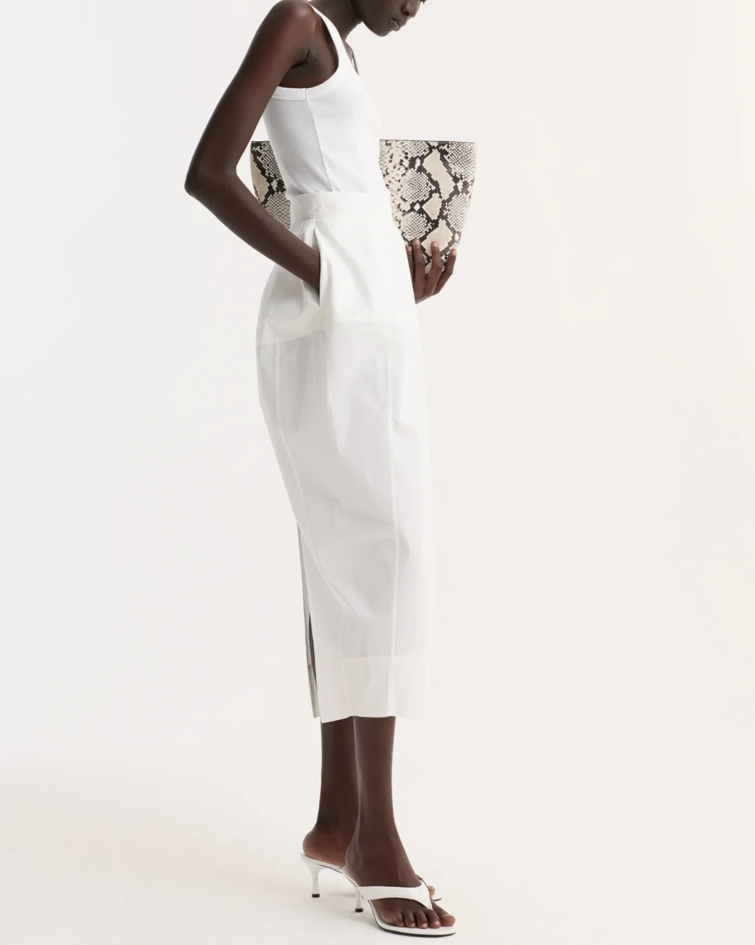 Sculptural Poplin Skirt | Optic White - Image 2