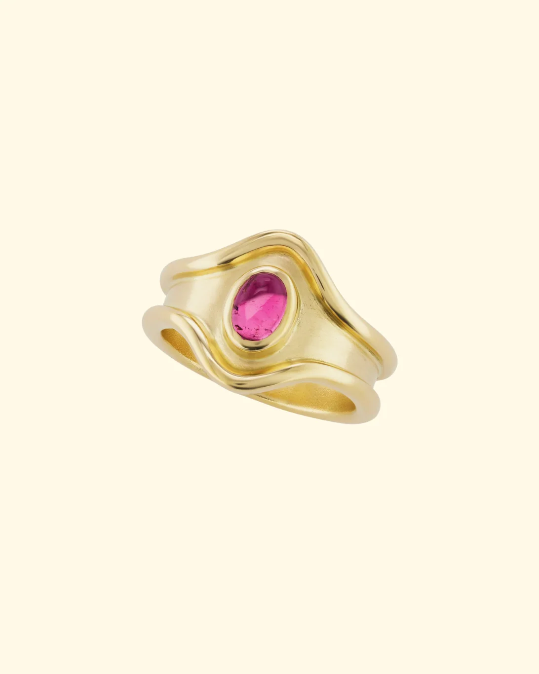 Shelter Island Ring in Rubellite | 18k Yellow Gold - ONLINE ONLY - Image 2