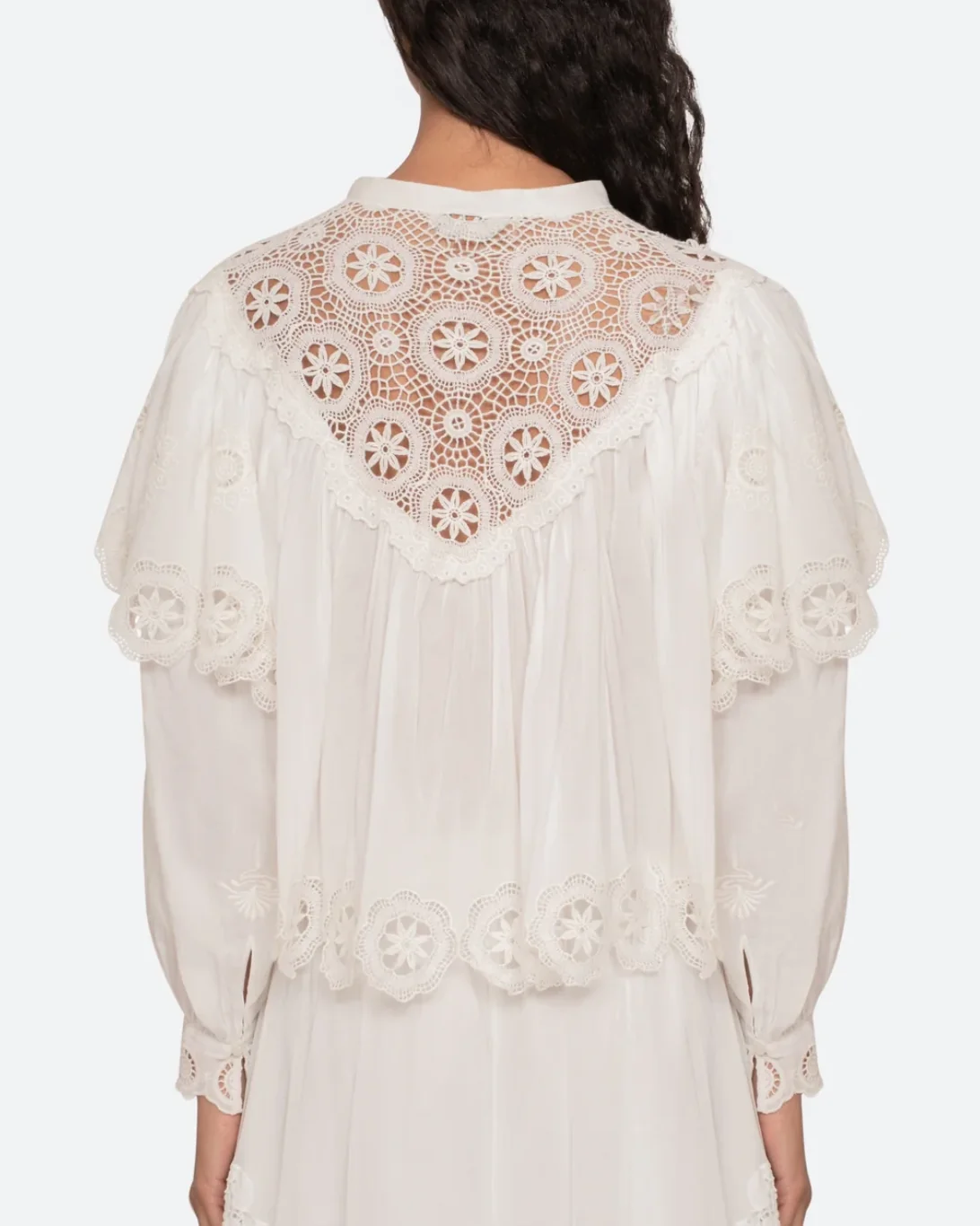 Sofia Embroidered L/SLV Top | Cream - Image 3