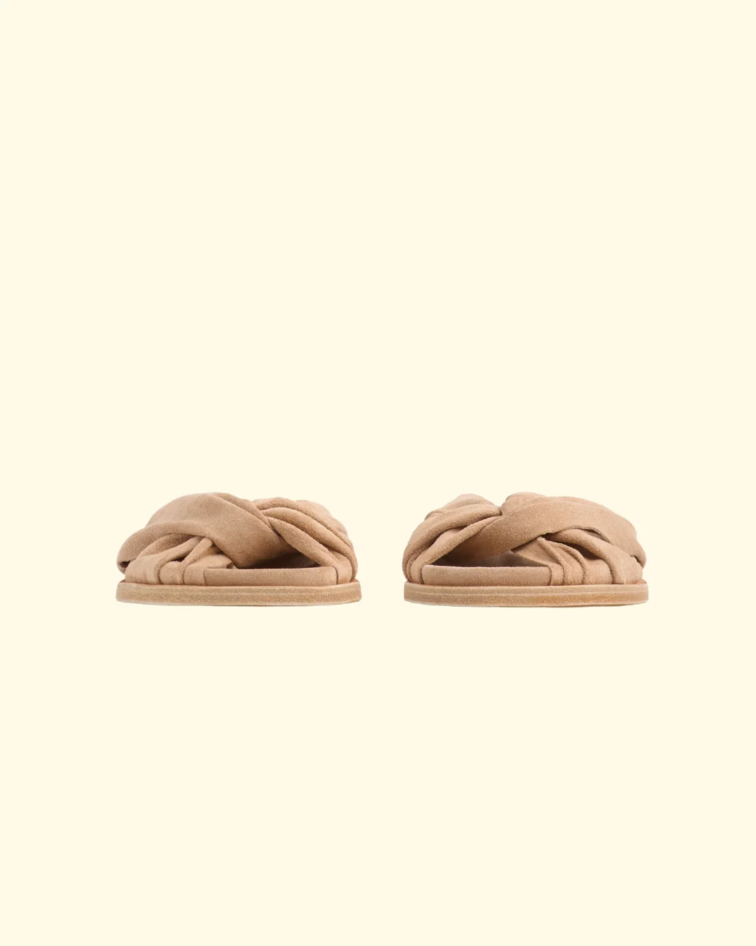 Suede Crossed Sandals | Sand - Image 4